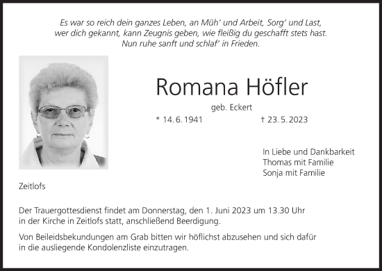 Anzeige von Romana Höfler von MGO