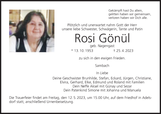 Anzeige von Rosi Gönül von MGO