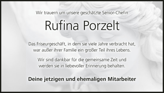 Anzeige von Rufina Porzelt von MGO