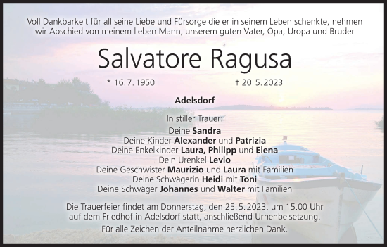 Anzeige von Salvatore Ragusa von MGO