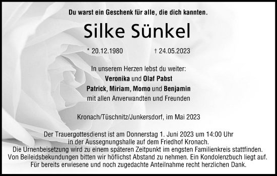 Anzeige von Silke Sünkel von MGO