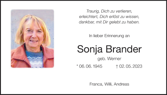 Anzeige von Sonja Brander von MGO