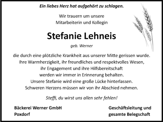 Anzeige von Stefanie Lehneis von MGO