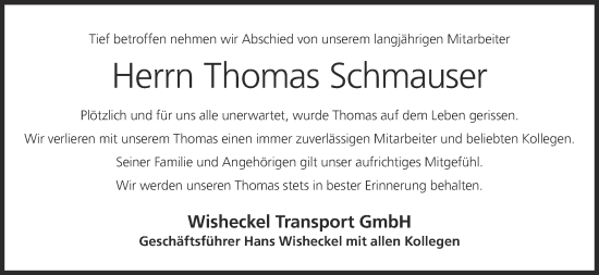 Anzeige von Thomas Schmauser von MGO