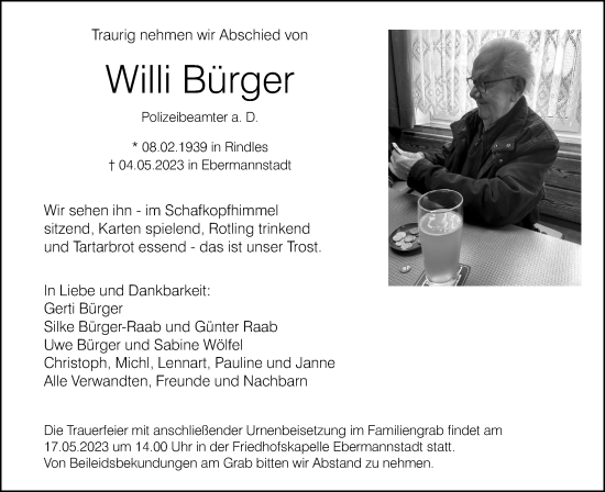 Anzeige von Willi Bürger von MGO