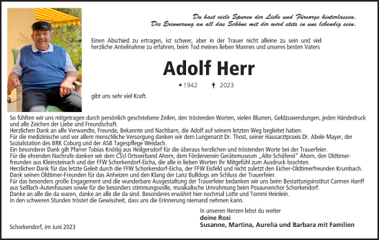 Anzeige von Adolf Herr von MGO