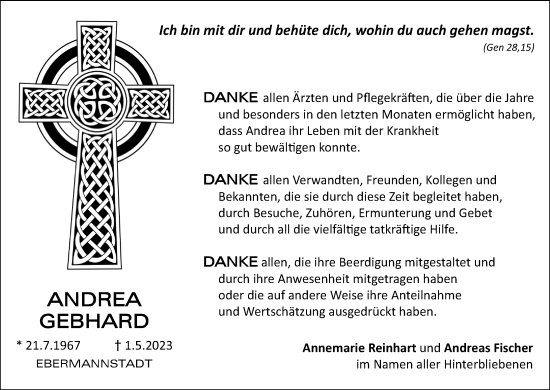 Anzeige von Andrea Gebhard von MGO