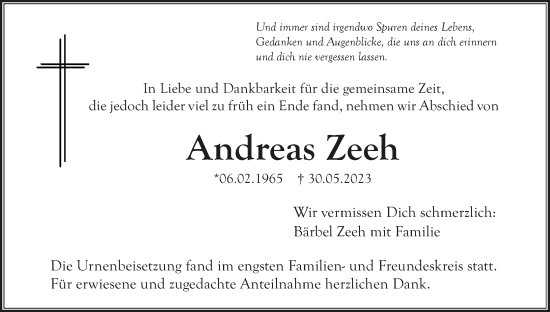 Anzeige von Andreas Zeeh von MGO
