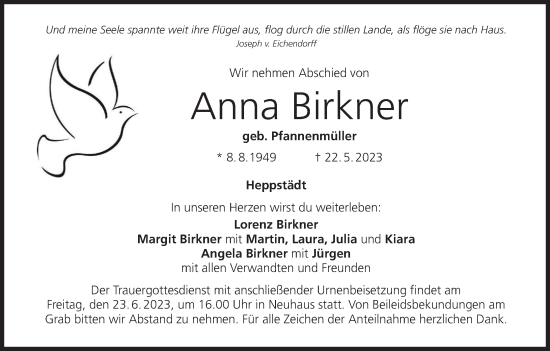Anzeige von Anna Birkner von MGO