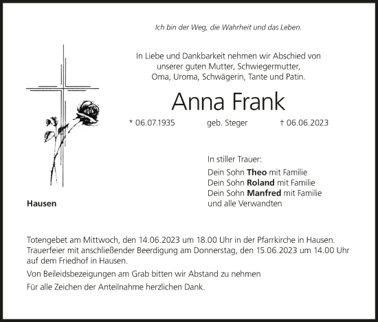 Anzeige von Anna Frank von MGO