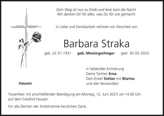 Anzeige von Barbara Straka von MGO