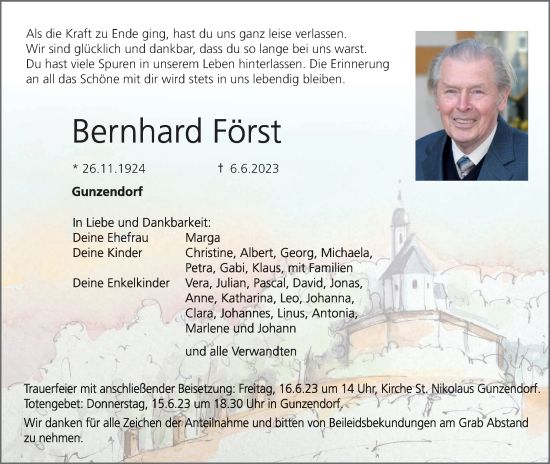 Anzeige von Bernhard Först von MGO