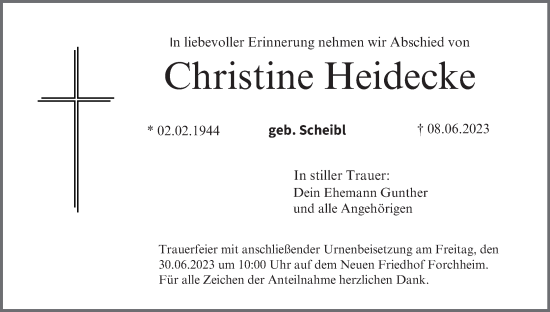 Anzeige von Christine Heidecke von MGO