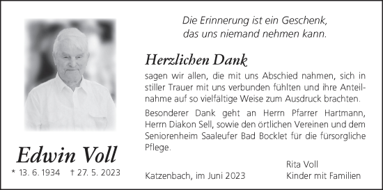 Anzeige von Edwin Voll von MGO