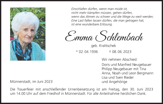 Anzeige von Emma Schlembach von MGO