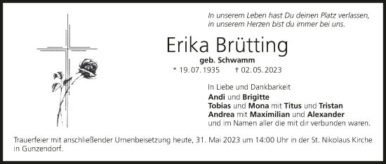 Anzeige von Erika Brütting von MGO