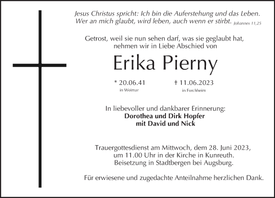 Anzeige von Erika Pierny von MGO