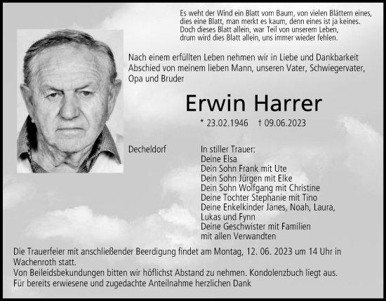 Anzeige von Erwin Harrer von MGO