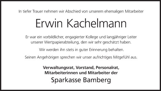 Anzeige von Erwin Kachelmann von MGO