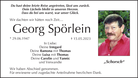 Anzeige von Georg Spörlein von MGO