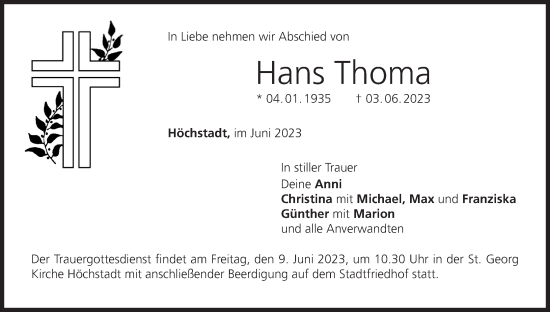 Anzeige von Hans Thoma von MGO