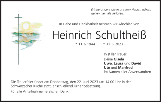 Anzeige von Heinrich Schultheiß von MGO