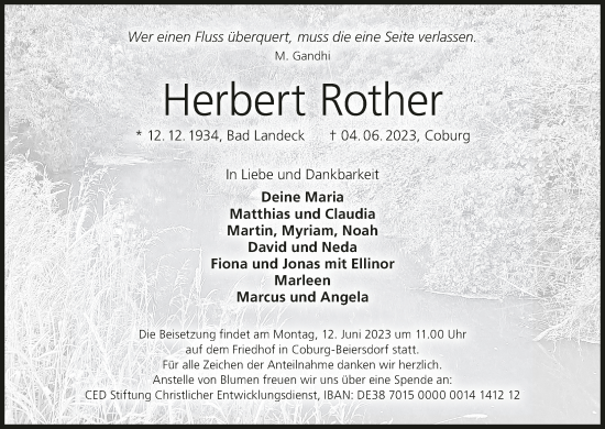 Anzeige von Herbert Rother von MGO