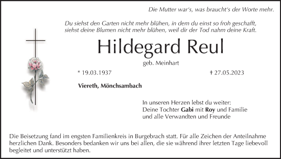 Anzeige von Hildegard Reul von MGO