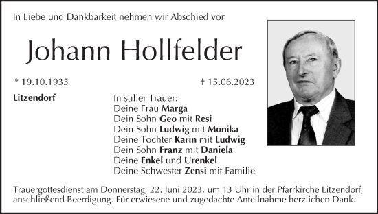 Anzeige von Johann Hollfelder von MGO