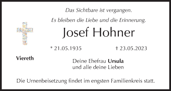 Anzeige von Josef Hohner von MGO