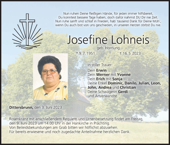 Anzeige von Josefine Lohneis von MGO