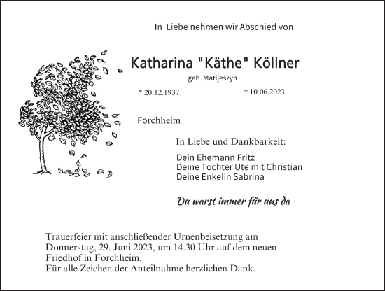 Anzeige von Katharina  Köllner von MGO