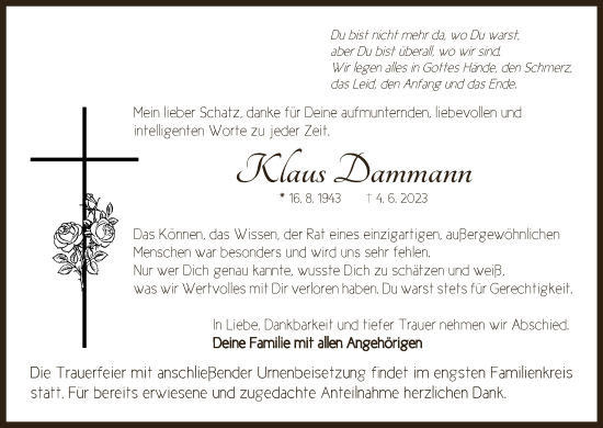 Anzeige von Klaus Dammann von MGO