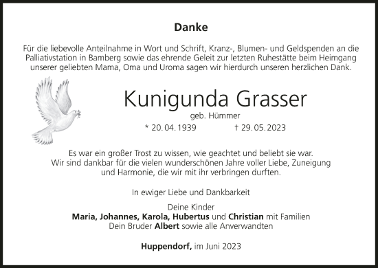 Anzeige von Kunigunda Grasser von MGO