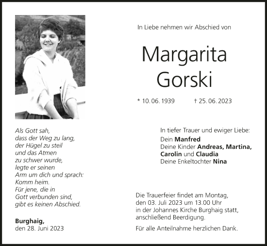 Anzeige von Margarita Gorski von MGO