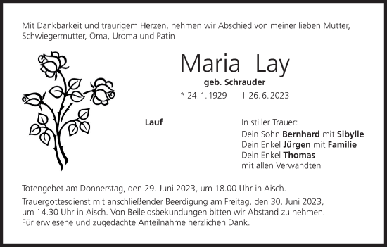 Anzeige von Maria Lay von MGO