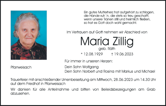 Anzeige von Maria Zillig von MGO