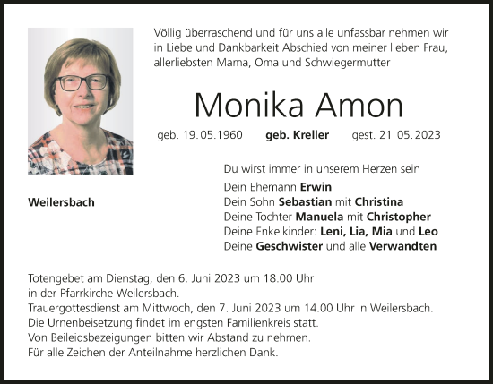 Anzeige von Monika Amon von MGO
