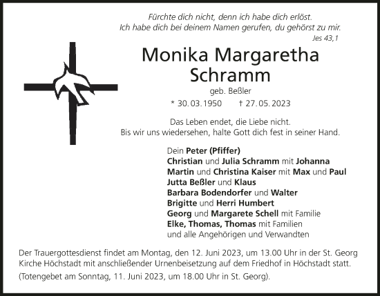 Anzeige von Monika Margaretha von MGO