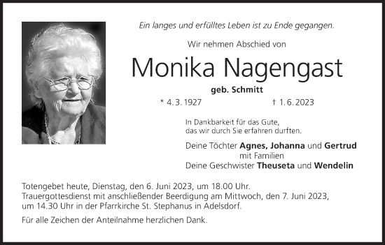 Anzeige von Monika Nagengast von MGO