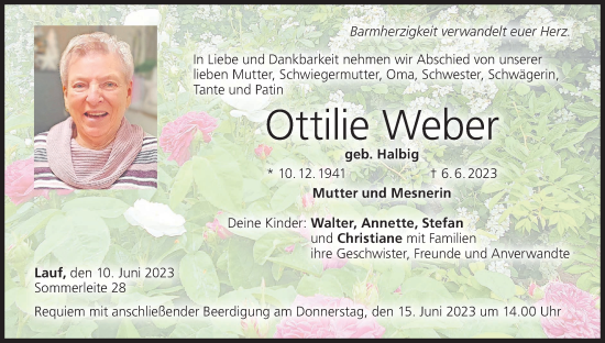 Anzeige von Ottilie Weber von MGO