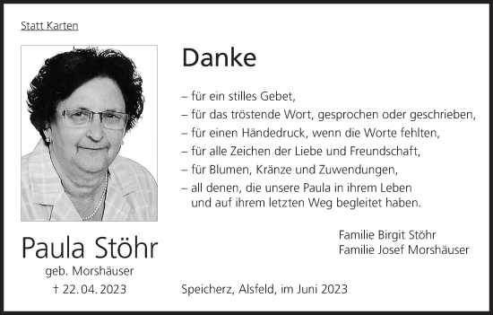 Anzeige von Paula Stöhr von MGO