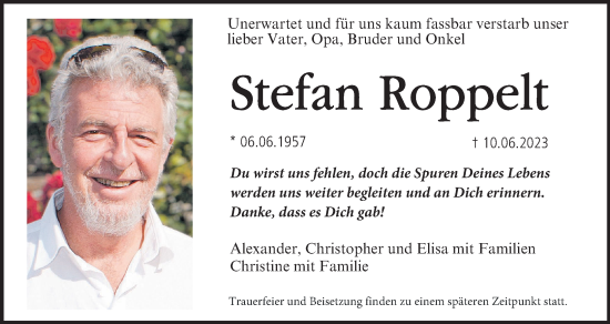 Anzeige von Stefan Roppelt von MGO