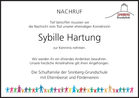 Anzeige von Sybille Hartung von MGO