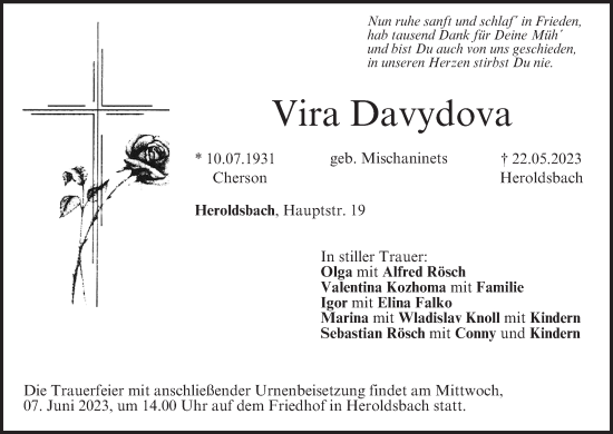Anzeige von Vira Davydova von MGO