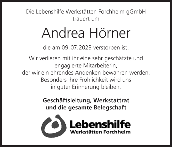 Anzeige von Andrea Hörner von MGO