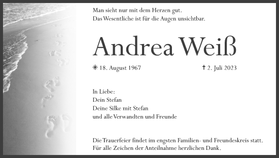 Anzeige von Andrea Weiß von MGO