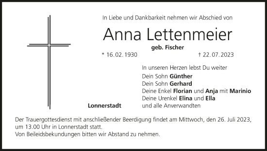 Anzeige von Anna Lettenmeier von MGO