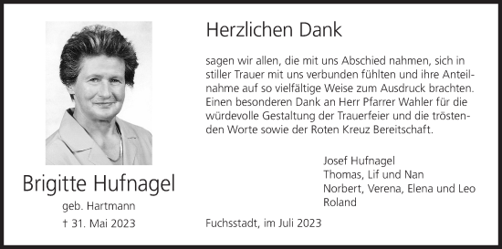 Anzeige von Brigitte Hufnagel von MGO