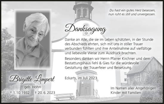 Anzeige von Brigitte Limpert von MGO